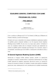 EQUILIBRIO GENERAL COMPUTADO CON GAMS