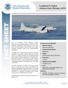 Lockheed P-3 Orion  FACT SHEET Airborne Early Warning (AEW)