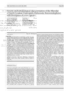 THE NAUTILUS 123(4):282–292, 2009  Page 282 Genetic and morphological characterization of the Physidae of South Carolina (Gastropoda: Pulmonata: Basommatophora),