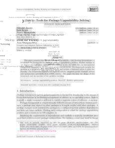 Journal on Satisfiability, Boolean Modeling and ComputationPackUp: Tools for Package Upgradability Solving∗ system description Mikol´ aˇ
