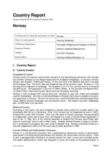 Country Report (Based on the PCGIAP-Cadastral TemplateNorway Country/state for which the indications are valid:
