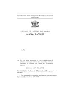 The Immigration (Advance Passenger Information) Act, 2008