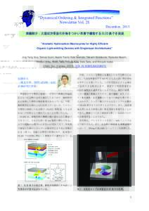 “Dynamical Ordering & Integrated Functions” Newsletter Vol. 28 December, 2015  業績紹介：大環状芳香族化合物をつかい単層で機能する OLED 素子を実現