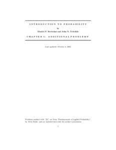 INTRODUCTION  TO PROBABILITY