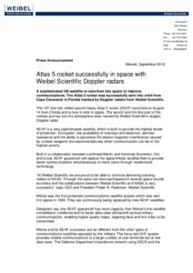 Microsoft Word - Atlas 5 rocket succesfully in Space with Weibel Doppler technology