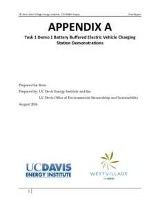 UC Davis West Village Energy Initiative: CSI RD&D Project  Final Report APPENDIX A Task 1 Demo 1 Battery Buffered Electric Vehicle Charging