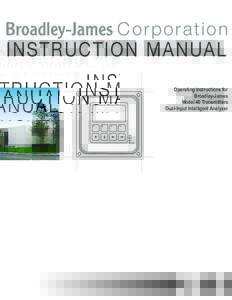 Corporation  INSTRUCTION MANUAL Operating Instructions for Broadley-James