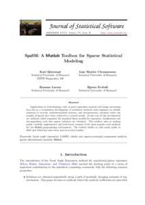 JSS  Journal of Statistical Software MMMMMM YYYY, Volume VV, Issue II.  http://www.jstatsoft.org/