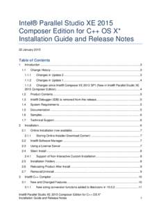 Intel® Parallel Studio XE 2015 Composer Edition for C++ OS X* Installation Guide and Release Notes