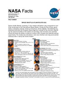 NASA Facts National Aeronautics and Space Administration Washington, D.C[removed]-1600