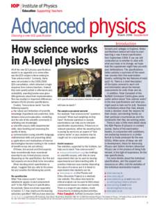 Advanced physics  March 2008 Supplement Choosing a new GCE specification