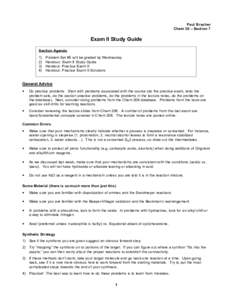 Paul Bracher Chem 30 – Section 7 Exam II Study Guide Section Agenda 1)