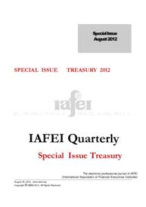 Special Issue August 2012 SPECIAL ISSUE  TREASURY 2012