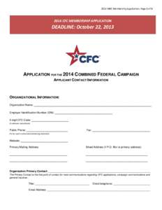 2014 MRC Membership Application, Page 1 ofCFC MEMBERSHIP APPLICATION DEADLINE: October 22, 2013
