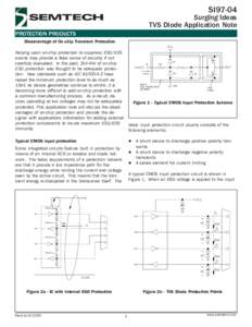 SI97-04  Surging Ideas TVS Diode Application Note PROTECTION PRODUCTS Disadvantage of On-chip Transient Protection
