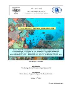 CMI - NRAS 2003 Mili and Rongelap Atolls, Republic of the Marshall Islands Final Report: Project[removed]