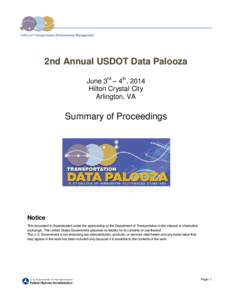 2nd Annual USDOT Data Palooza