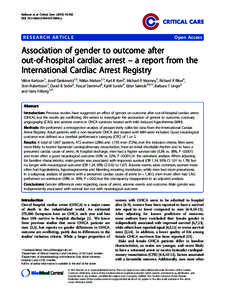 Association of gender to outcome after out-of-hospital cardiac arrest – a report from the International Cardiac Arrest Registry