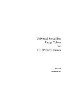 Universal Serial Bus Usage Tables for HID Power Devices  Release 1.0