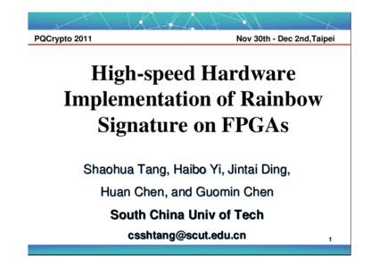 High-speed Hardware Implementation of Rainbow Signature on FPGAs