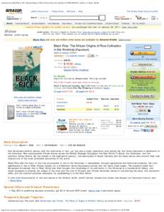 Amazon.com: Black Rice: The African Origins of Rice Cultivation in the Americas[removed]): Judith A. Carney: Books