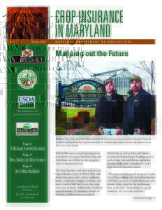 CROP INSURANCE IN MARYLAND No. 1 Winter 2016