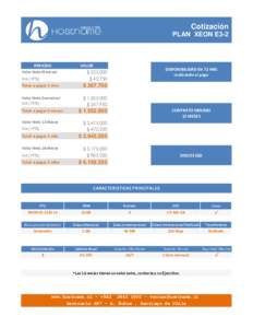 Cotización PLAN XEON E3-2 PERIODO Valor Neto Mensual IVA (19%)