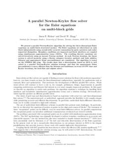 A parallel Newton-Krylov flow solver for the Euler equations on multi-block grids Jason E. Hicken∗ and David W. Zingg  †