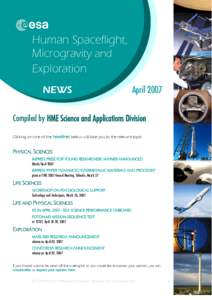 Science and Application Division highlights this month …
