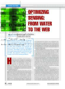 C OV ER F E AT U RE  OPTIMIZING SENSING: FROM WATER TO THE WEB