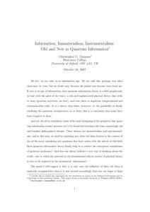 Information, Immaterialism, Instrumentalism: Old and New in Quantum Information∗ Christopher G. Timpson†