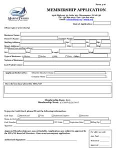 FormMEMBERSHIP APPLICATION 2516 Highway 35, Suite 201, Manasquan, NJTelFax: Email:  | mtanj.org