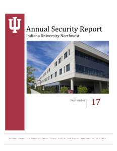 Annual Security Report Indiana University Northwest September  I n d i a n a