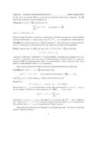 Algebra 2. Teorema di Lindemann-Weierstrass.  Roma, gennaio 2010 In this note we present Baker’s proof of the Lindemann-Weierstrass Theorem. Let Q denote the algebraic closure of Q inside C.
