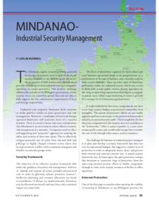 FEATURE  MINDANAOIndustrial Security Management BY LACHLAN MCCONNELL  T