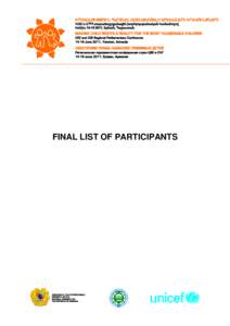 FINAL LIST OF PARTICIPANTS  Final List of Participants H.E. Mr. Samvel Nikoyan Vice-President of the National Assembly of Armenia