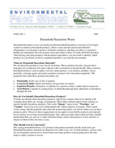 WMD-HW[removed]Household Hazardous Waste Household hazardous wastes are produced when household hazardous materials are no longer
