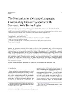 0  Semantic WebIOS Press  The Humanitarian eXchange Language: