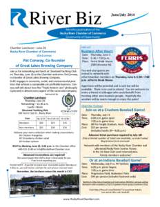 River Biz  June/July 2014 Monthly publicaon of the Rocky River Chamber of Commerce