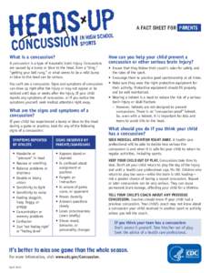 Heads Up: Concussion in High School Sports