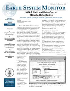 Vol. 10, No. 2 ● December[removed]EARTH SYSTEM MONITOR NOAA National Data Center Climate Data Online A guide to