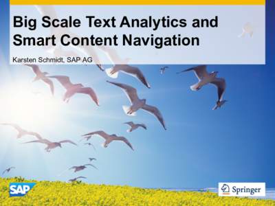 Big Scale Text Analytics and Smart Content Navigation Karsten Schmidt, SAP AG Context-sensitive Information Retrieval