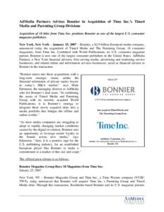 Microsoft Word - Time4Media - Bonnier Press Release _FINAL_.doc