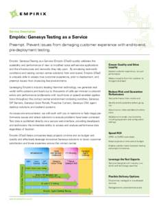 Empirix - Genesys Testing as a Service