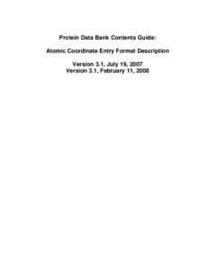Protein Data Bank Contents Guide:
