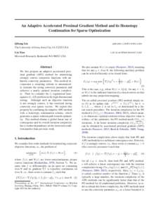 An Adaptive Accelerated Proximal Gradient Method and its Homotopy Continuation for Sparse Optimization