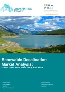 www.prodes-project.org  Renewable Desalination Market Analysis: Oceania, South Africa, Middle East & North Africa