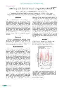 Photon Factory Activity Report 2005 #23Part BSurface and Interface 1C/2004G007  ARPES Study on the Electronic Structure of Deposited Cu on ZnO(10-10)
