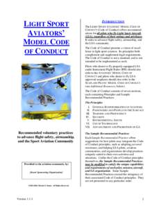 LIGHT SPORT AVIATORS’ MODEL CODE OF CONDUCT  INTRODUCTION