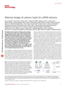 Rational design of cationic lipids for siRNA delivery